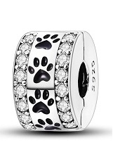 outstanding silver paw print baby charm